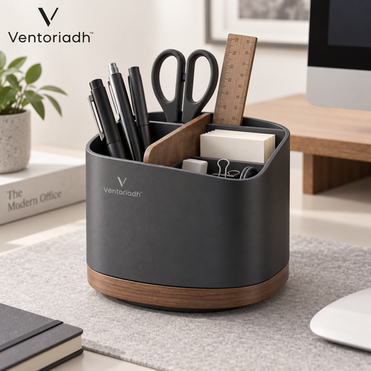 Ventoriadh™ Multi-Compartment Desktop Organizer | Office Desk Storage Caddy for Phones, Pens, Notebooks & Accessories
