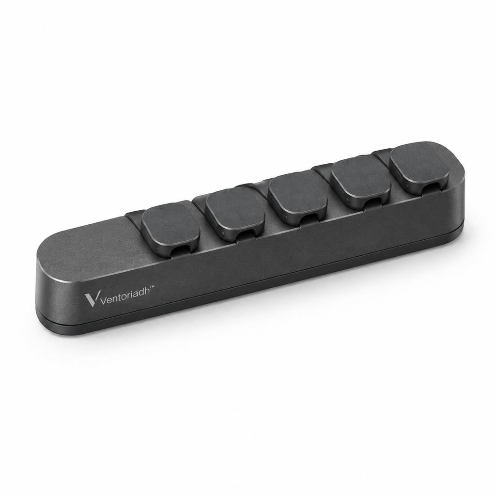 Ventoriadh™ 3-Slot Desktop Cable Organizer | Multi-Cable Management Holder for Office & Home Desk