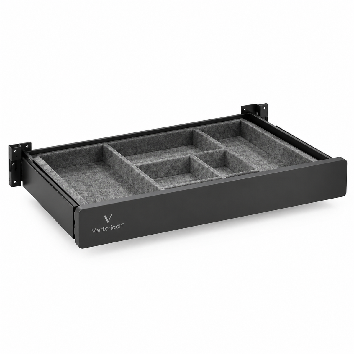 Ventoriadh™ Under-Desk Drawer Organizer | Pull-Out Desktop Storage Tray with Divided Felt Compartments